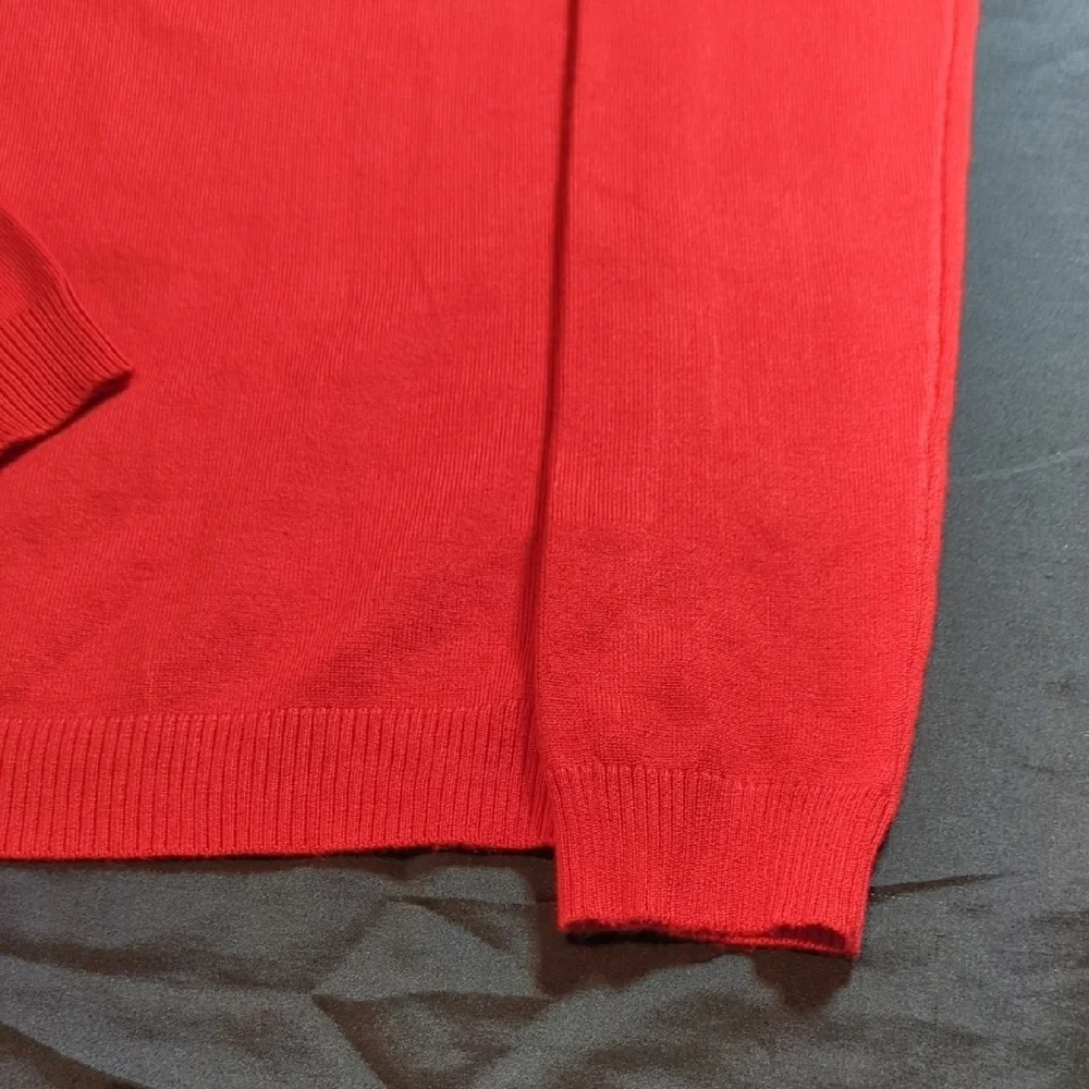 Cyrus Vibrant Red Knit Top with Mesh Accents